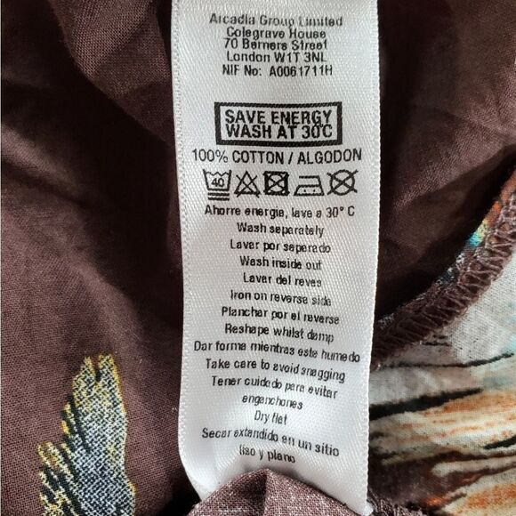 🔹️Wallis Brown Feather Print Belted Sleeveless Dress Size 12 - Picture 10 of 10